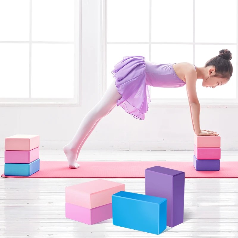 Bloques de yoga a granel de espuma EVA para ejercicio, ladrillo morado,  antideslizantes, bloques de gimnasia suaves de alta densidad para niñas y