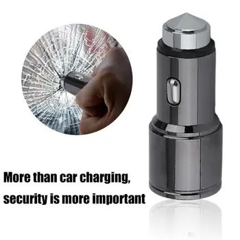 

CC-534A Practical Safety Hammer Car Charger Double Metal USB Quick Charge Vehicle-Mounted Mobile Charger For Phone