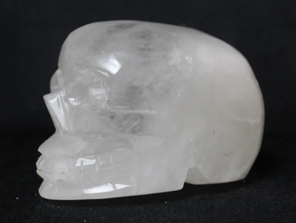 fafa8866shun014+NATURAL QUARTZ Crystal carves skull HEALING c3135