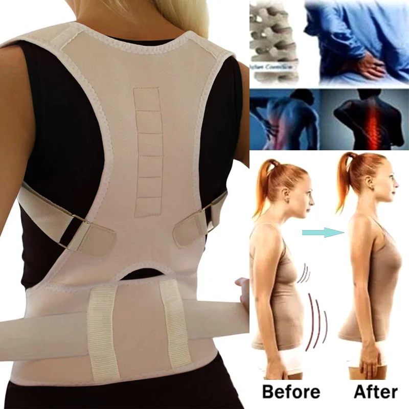 

Back Posture Spine Corrector Adjustable Magnetic Shape Body Shoulder Brace Belt Men And Women Back Vertebra Correct Therapy