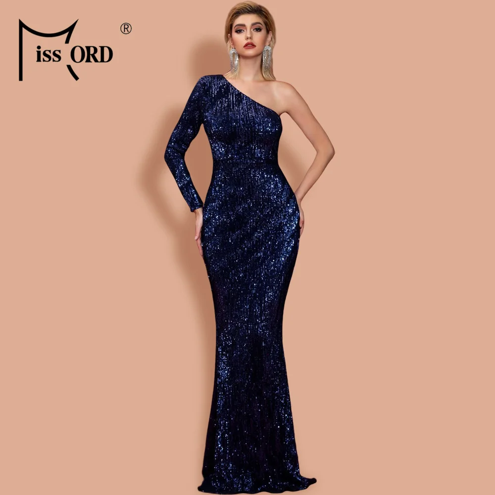 one sleeve sequin dress