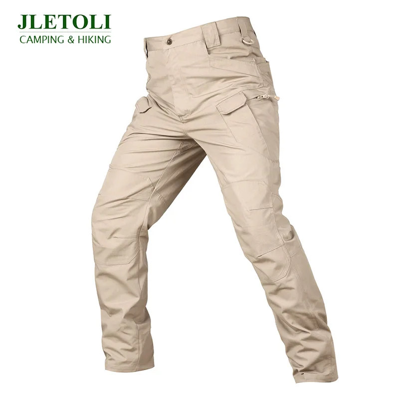 Khaki JLETOLI мужские походные брюки дышащие тактические брюки водонепроницаемые уличные походные рыбацкие брюки военные брюки - Цвет: Khaki