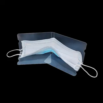 

50 Pcs Portable Foldable Mouth Mask Storage Box Disposable Face Mask Storage Clip Container Mask Dustproof Storage Organizer Z1