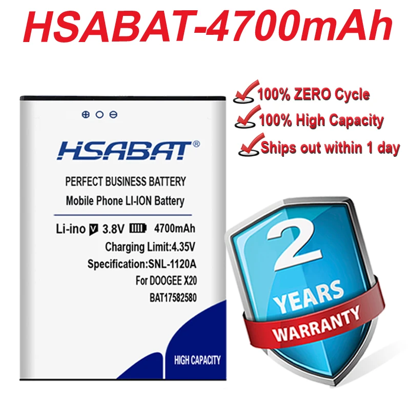 100% новый аккумулятор HSABAT 4700 мАч для DOOGEE X20 xв наличии 20l |