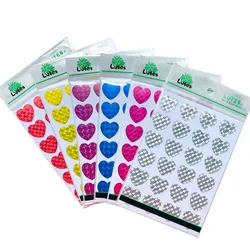 120pcs heart Nails Art Sticker yellow Silver self-Adhesive DIY Accessories Decoration for student rewards