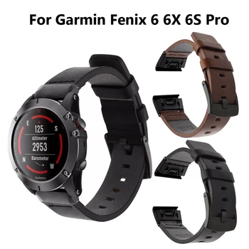 

26 22 20MM Watchband Strap for Garmin Fenix 5X 6X 6 6S Pro 5 5S Plus 3 3HR Watch Quick Release leather Easyfit Wrist Band Strap