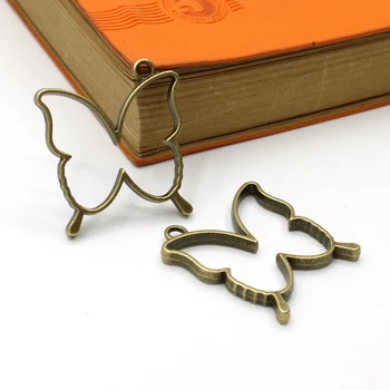 

Frame DIY Necklace Keychain UV Epoxy Hollow Frame Jewelry Accessories Butterfly Shape Alloy Metal 4pcs/Bag Pendant Base