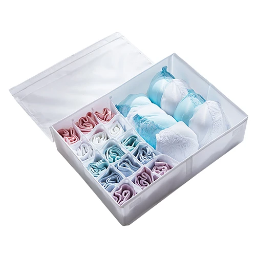 B White Box Ящик для хранения бюстгальтера, нижнее белье, одежда, носки, разделитель, ящики, органайзеры, гардероб, Домашний Органайзер, аксессуары - Цвет: B White Box