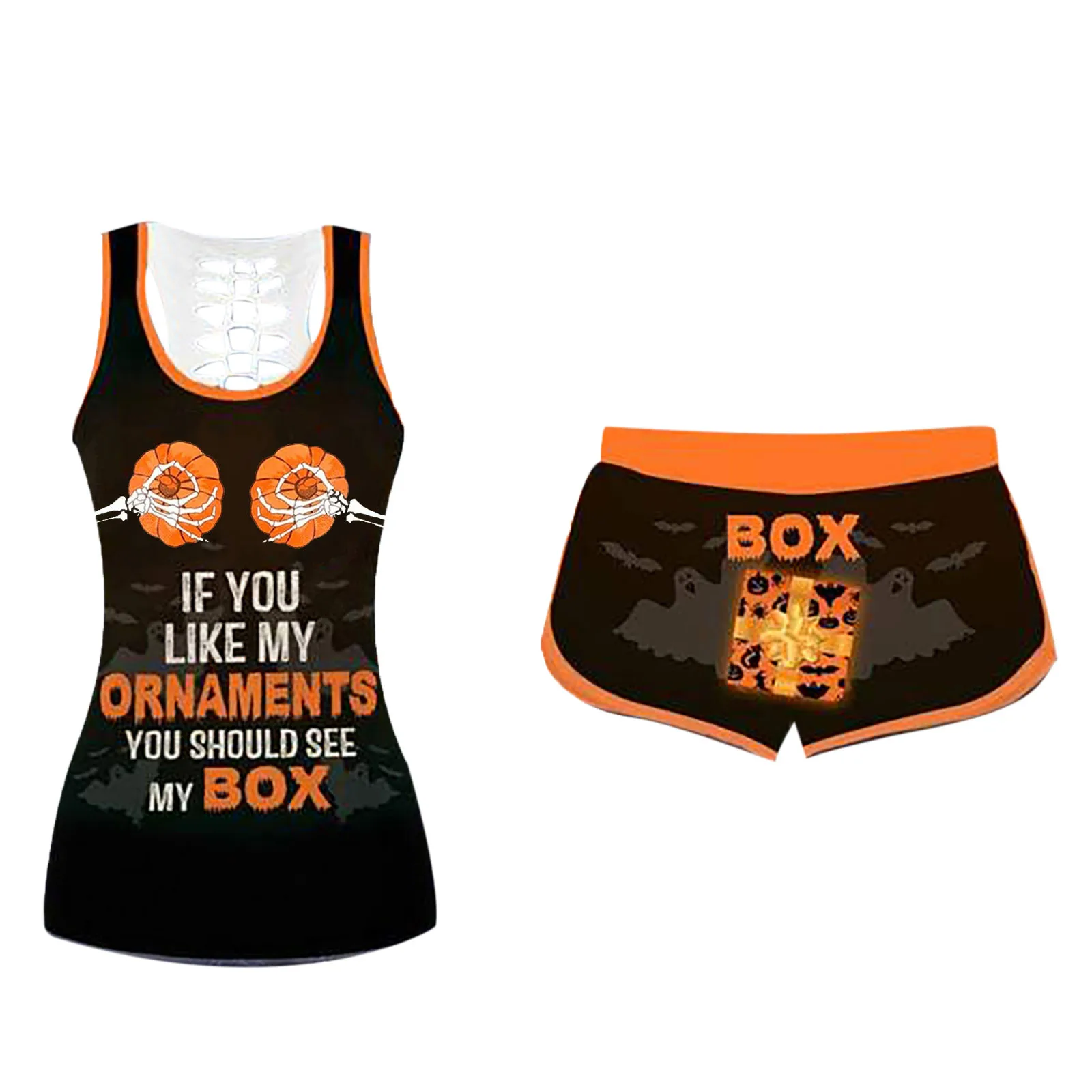 Female Sportswear Two Piece Suit Summer 2021 Beach Fitness Clothing Crop Top Vest + High Waist Shorts Skittles Women Shorts Sets 1