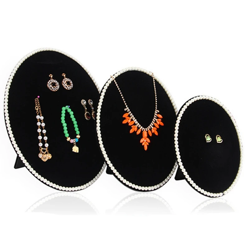 

Oval Earrings Ear Studs Necklaces Organizer Jewelry Display Holder Stand Rack