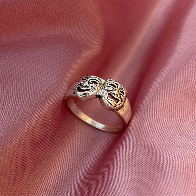 Gothic Poker Ring Set for Women Vintage Spades Ace Silver Plated Retro Rhinestone Charm Billiards Rings Finger Jewelry