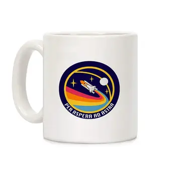 

Per Aspera Ad Astra Vintage Logo White 11 Ounce Ceramic Coffee Mug