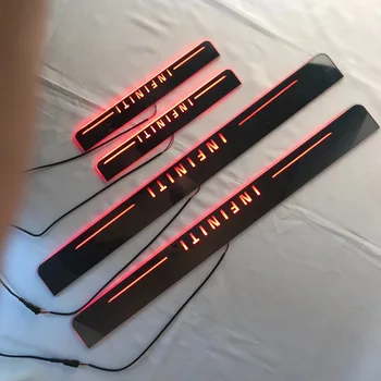

Express delivery led door sill plate strip welcome light threshold guard protectors for Infiniti