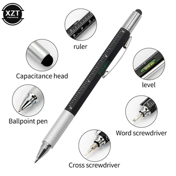7 in1 Multifunction Ballpoint Pen with Modern Handheld Tool Measure Technical Ruler Screwdriver Touch Screen Stylus Spirit Level 1