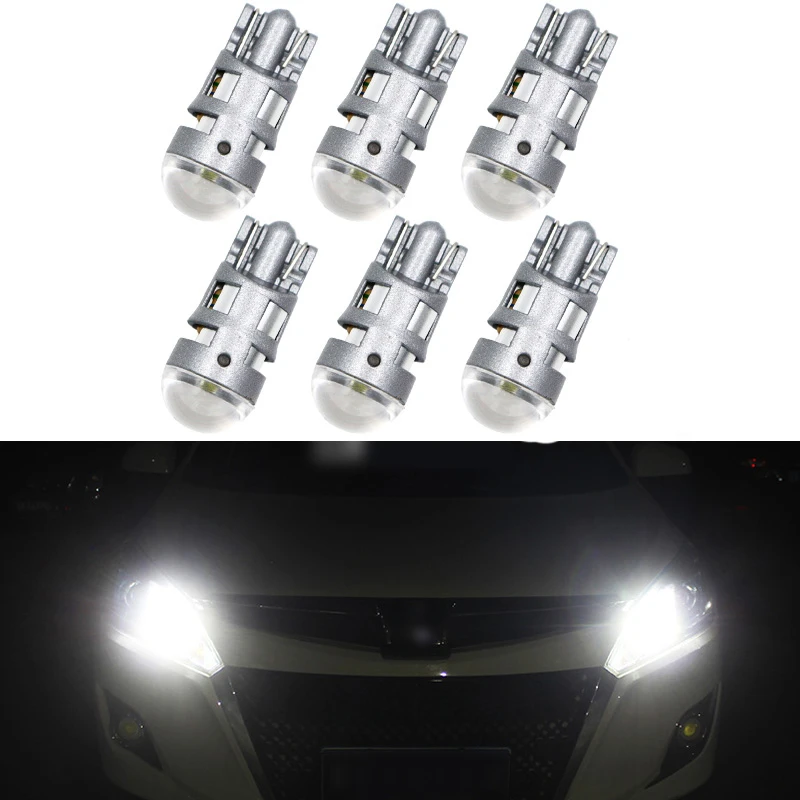 6 шт. T10 светодиодный лампочка w5w светодиодный автомобиль DRL 3030 SMD 194 168 COB габаритные огни для чтения интерьерная лампа 12 В 6000k белый автомобильный Стайлинг
