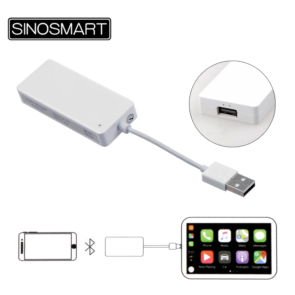  SINOSMART Bluetooth Wireless Smart Link Apple CarPlay Android Auto Mini USB Dongle/Stick for Androi - 4000021357823