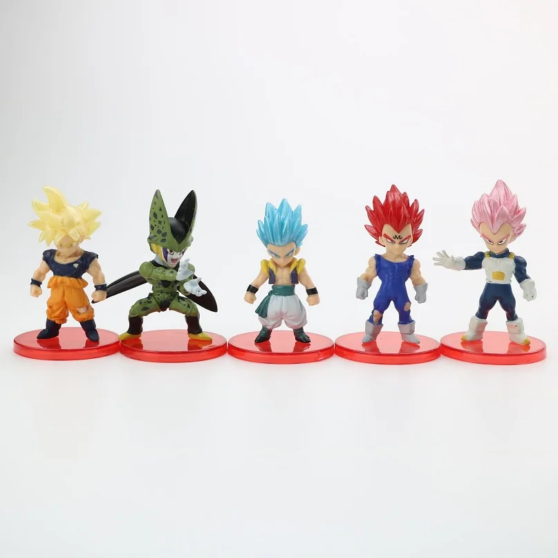 Dragon Ball Z Super Saiyan Goku Vegeta Trunks Majin Buu Cell Son Goku Mini PVC Action Figure Toy Model Doll Kids Gifts action figure cartoon toys