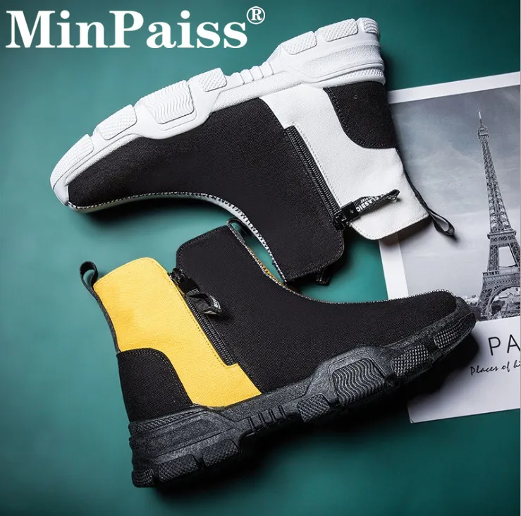 

Men Dress Shoes Autumn and Winter New High-Up Canvas for Men, Autumn Martin Shoes for Men, Student Air-breathing Sports Shoes