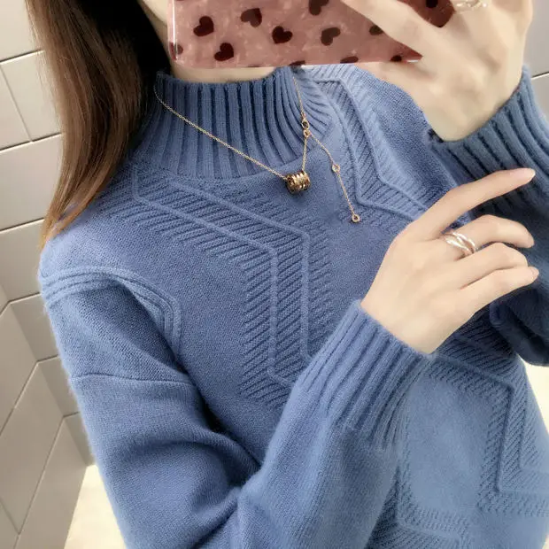 Женский свитер Blusas De Inverno Feminina 9316 женский осенний и зимний пуловер с рукавом 47-2 в пол, 3 ряда, 2 полки