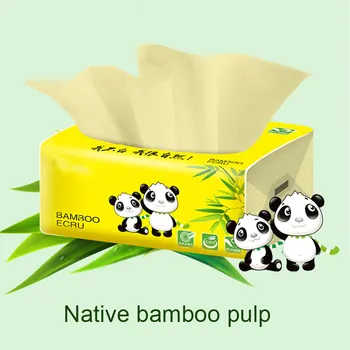 

3 Pcs Tissue Napkin Paper Soft Skin-Friendly 3 Layer Portable Native Bamboo Pulp Extraction Paper for Toilet Home Bathroom