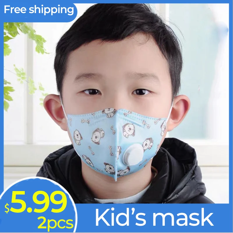

Maoxin 2pcs 5 layers mask kids mascherine antivirus n95 mask respirator mascarillas with breathing valve for 4-10 years old