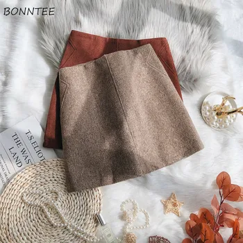 

Mini Skirts Womens A-line Solid Fashion High Waist Female Causal Basic Women Skirt Leisure All-match Simple Comfortable Trendy