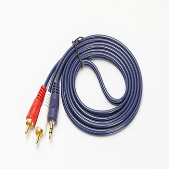 

1pc 3.5mm Audio Cable AUX One Sub-two Lotus Plug 2 RCA Computer Phone Output Power Amplifier Audio Line 1.5m