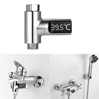 

LED Display Water Shower Thermometer Self-Generating Electricity Water Temperature Monitor Energy Smart Meter