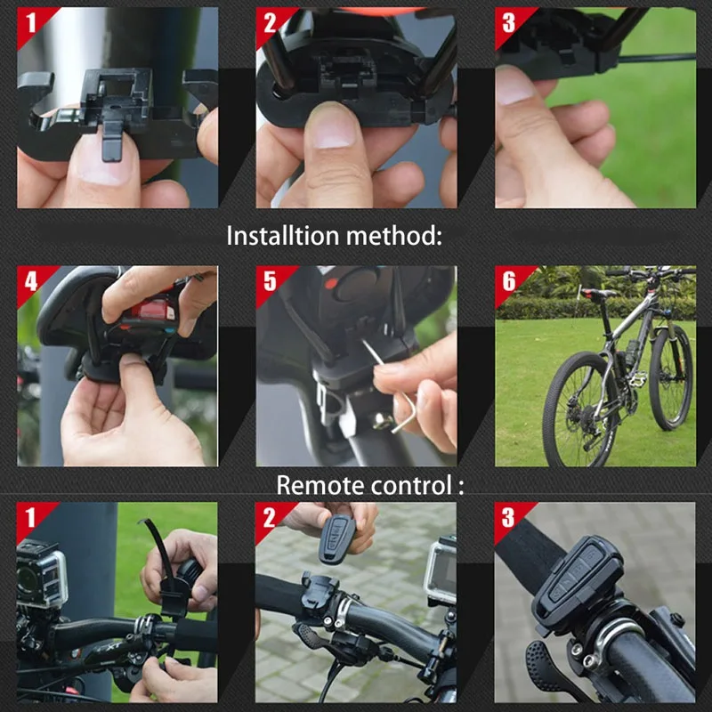 4 In 1 Anti-theft Bicycle Security Alarm Wireless Remote Control Alerter Taillights Lock Warner Waterproof Bike Lamp Accessorie