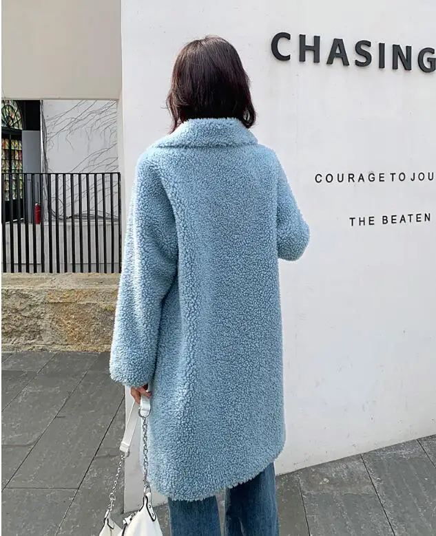 Шерстяная куртка осенне-зимнее пальто женская одежда натуральное меховое пальто Корейская овечья шерсть Женские топы Manteau Femme ZT3903