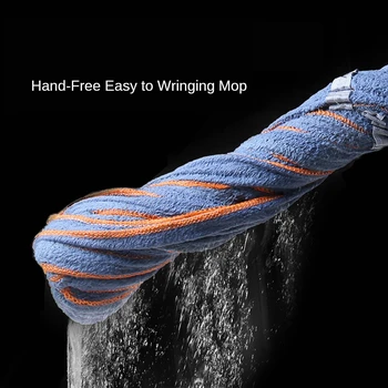 

Self wringing water rotary telescopic rod dry and wet household lazy no hand washing of mop microfiber mop pads cleaning tool