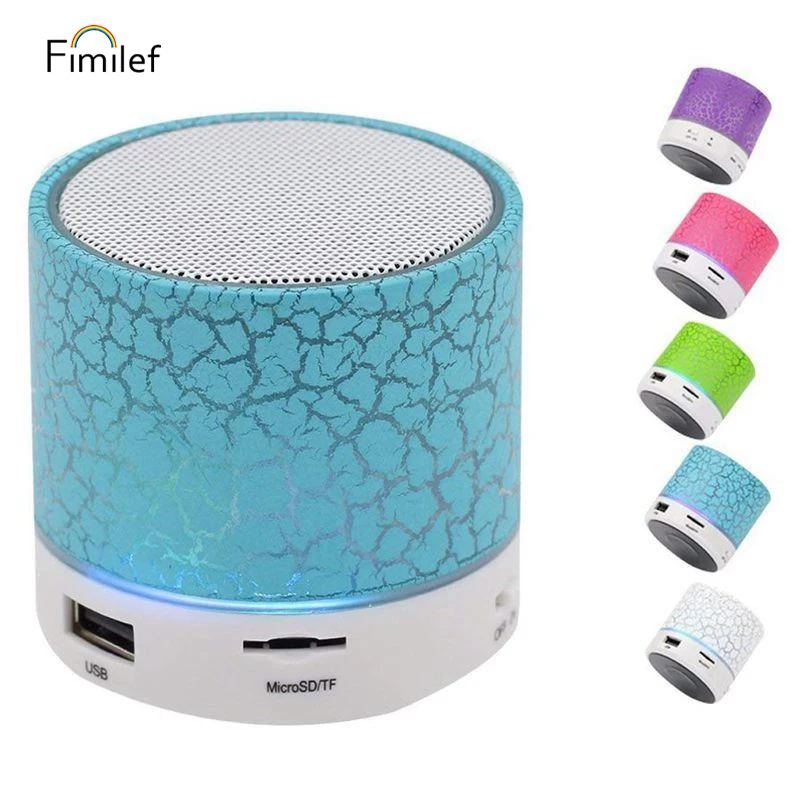 

Portable Wireless Bluetooth Speaker Mini Hands Free Crack Bluetooth Speakers Support Music USB with LED lights For Smart phone