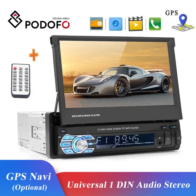 Podofo-reproductor Multimedia de vídeo MP5 para coche, pantalla táctil de 7  pulgadas, USB, SD, AUX