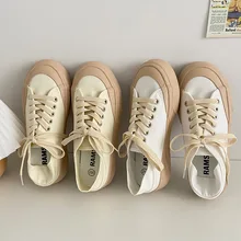 

2022 New Retro Casual Canvas Shoes for Woman Sneakers Low Cut Lace-up Fashion Korean One-foot Two-wear Women's Vulcanize Shoes