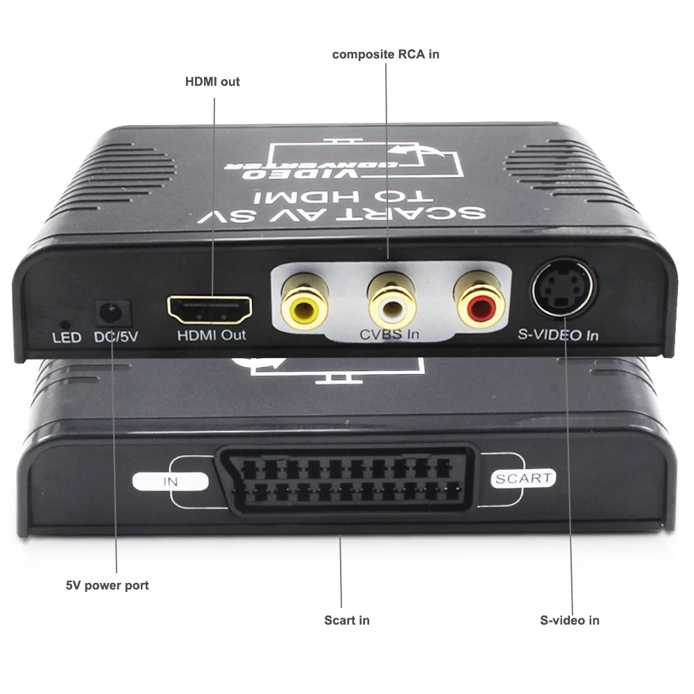 S-Video zu HDMI Konverter AV/S-Video zu HDMI|Komposit auf HDMI Portta AV 