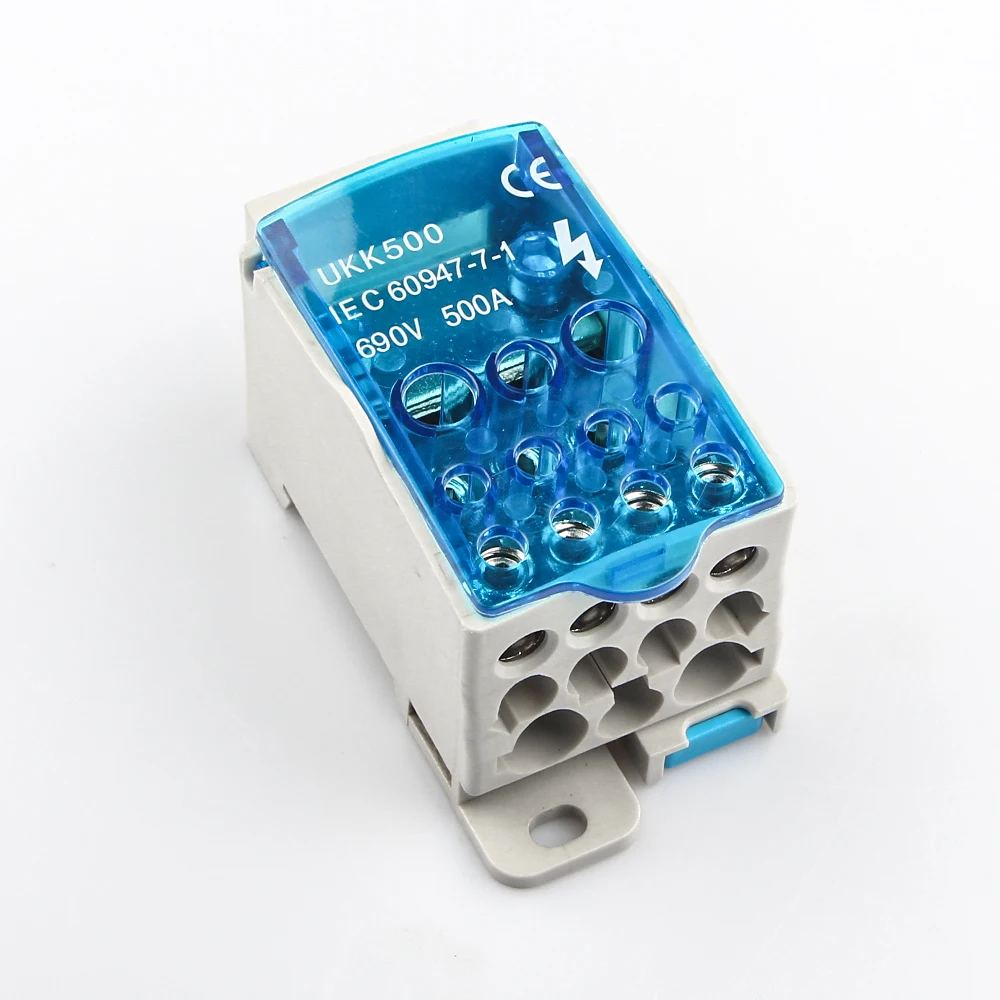 UKK 80A Din Rail Distribution Box Block One In Multiple Out Power Universal Electric Wire Connector Junction Box Terminal Block