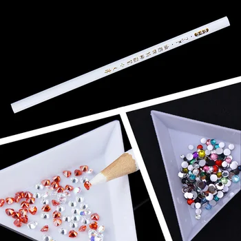 

Nail Dotting Pen Picker Wax Rhinestone Studs Pencil Palette Crystal Beads Clear Handle Nails Accessories Nail Art Tools Kit