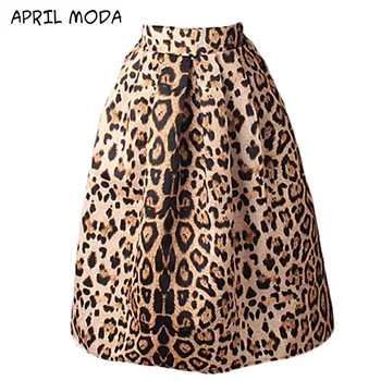 

Women Vintage Satin Leopard Print Pleated Skirts 2020 Summer High Waist Women 's Vintage Casual Skirts 50s A-line Tutu Chiffon