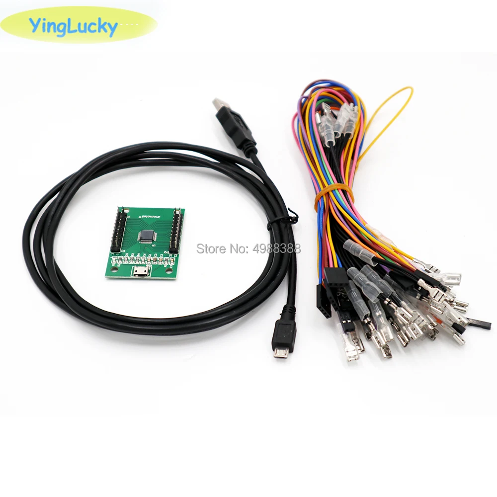 New Xin Mo Arcade 2 Players Zero Delay encode USB Driver Kit MAME PC Keyboard Encoder with Joystick Cables 