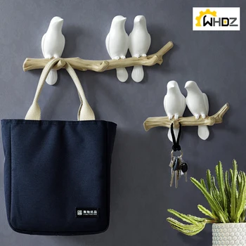 

Creative Home Accessories Resin Bird Hanger Hat Clothes Bag Wall Hanging Hook Hanger Decoration