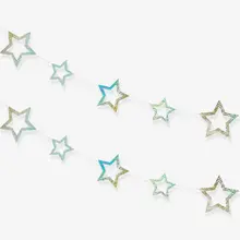 Цветная Яркая Серебряная пятиконечная звезда латте Искусство Цвет Градиент полая Звезда Флаг висячие украшения на вечеринку дня рождения спальни