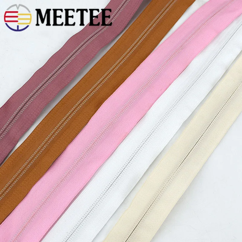 Meetee 4/8 метров 5# разъемная застежка-молния нейлона катушка код, с декоративной молнией, DIY Швейные сумки кошелек одежды Zip Материал цветные аксессуары
