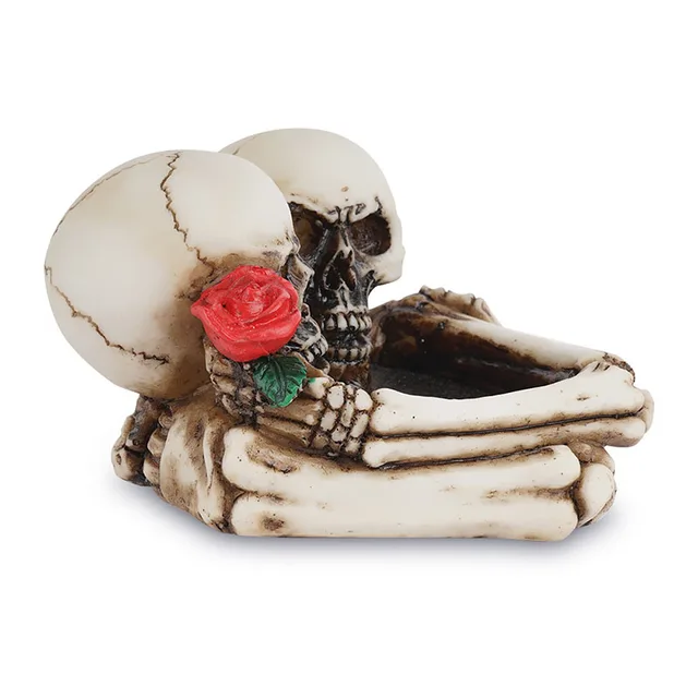 Heymamba Gyanta Koponya Rózsa Szobor Halloween Hamutartó Otthoni Bár Iroda Dekoráció - Image 2