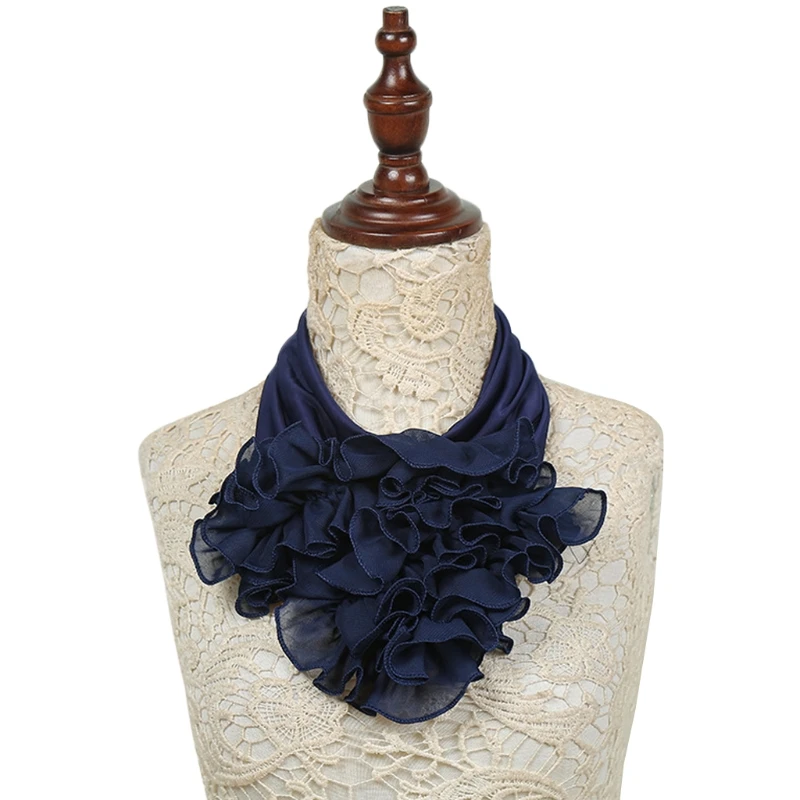 Женский сплошной цвет цветочный воротник шарф роскошный шейный платок кольцо шейный платок Мягкий 517D