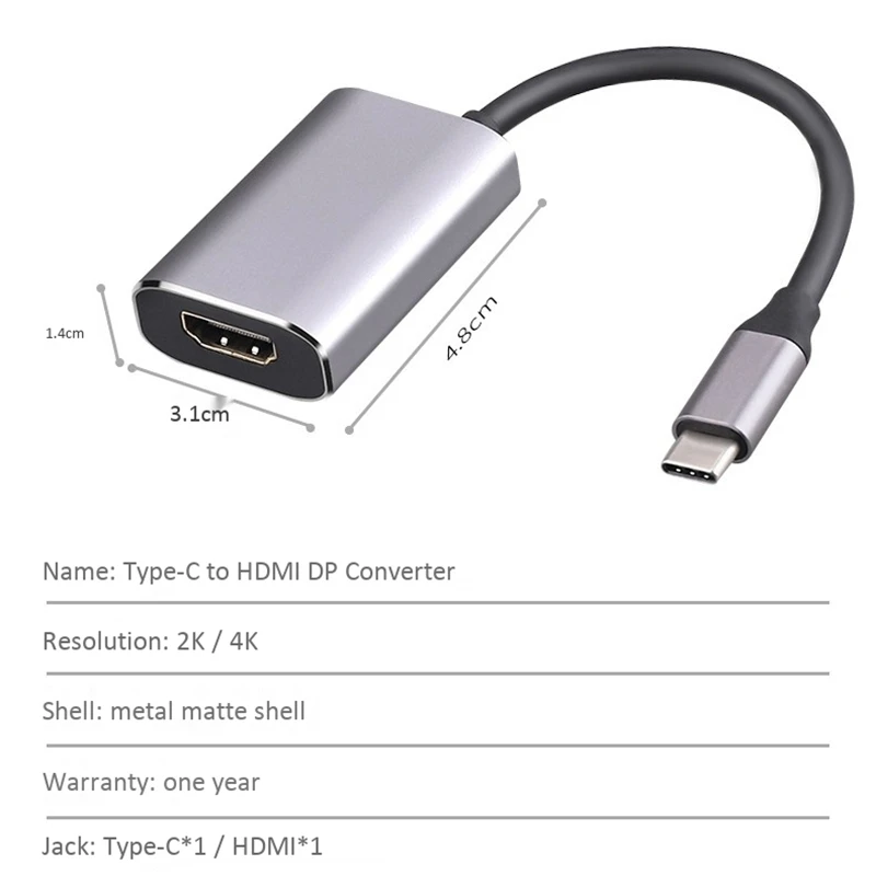 Usb type C к Hdmi адаптер, Usb 3,1(Usb-C) к Hdmi адаптер конвертер «Папа-мама» для Macbook2016/huawei Matebook/Smasung S8