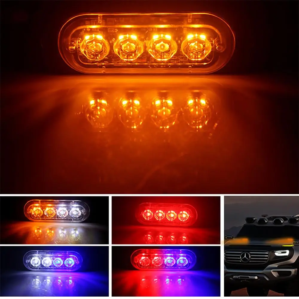 

Ultra-thin Strobe Light Car Truck LED Emergency Warning Lamp Grill Breakdown Auto Flashing Recovery Strobe Car Turn Signal Light