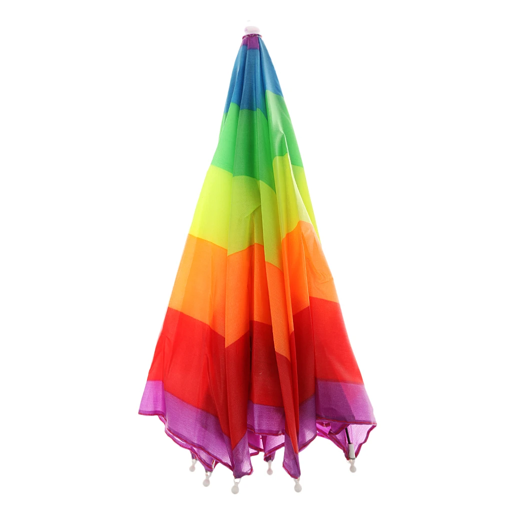 Rainbow Sun Rain Protection Umbrella Hat Kids Children Outdoor Headwear Para for Camping Fishing Hunting Hiking