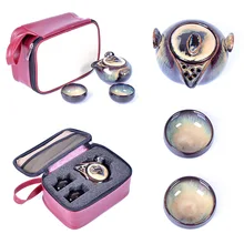 Китайский фарфор Dehua temmoku глазурь чайный набор включает 2 чайных чашки 1 чайный горшок 1 пакетик, звездное небо фарфор изысканный набор кунг-фу чайная чашка