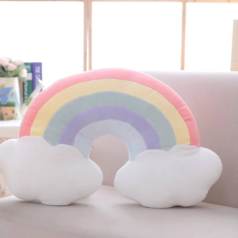 New Arrival Stuffed Toys Star Moon Cushion Home Sofa Decoration Nordic Style Rainbow Cuddle Plush Pillows Toy Girls Gifts