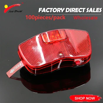 

Factory Direct Sale 100 pieces/pack Bicycle Light Red with 3 LED Tail Lamp Mount on Rear Rack Bike Light MTB Parts Free Shipping